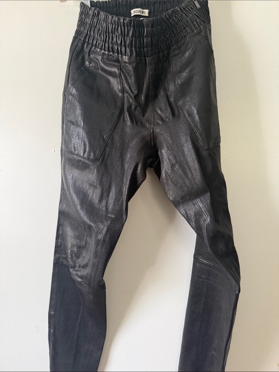 Jason Wu Pants - Jason Wu Black High Waist  Soft Leather Pants